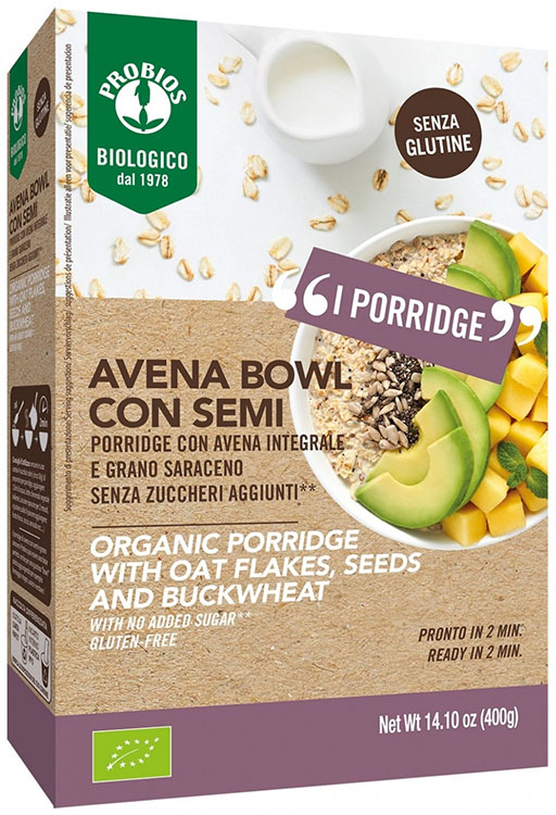 PROBIOS BIO AVENA BOWL SEMI PIU' PORRIDGE CON AVENA INTEGRALE E GRANO SARACENO 400 G - farmachicca