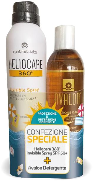 HELIOCARE INVISIBLE SPRAY SPF50+ 200 ML + AVALON DETERGENTE FLUIDO 250 ML - farmachicca