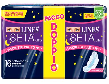 LINES SETA ULTRA ASSORBENTI NOTTE VP DWCT 16 PEZZI - farmachicca
