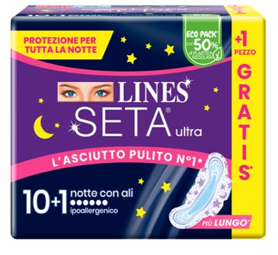 LINES SETA ULTRA ASSORBENTI NOTTE CP 10+1 PEZZI - farmachicca