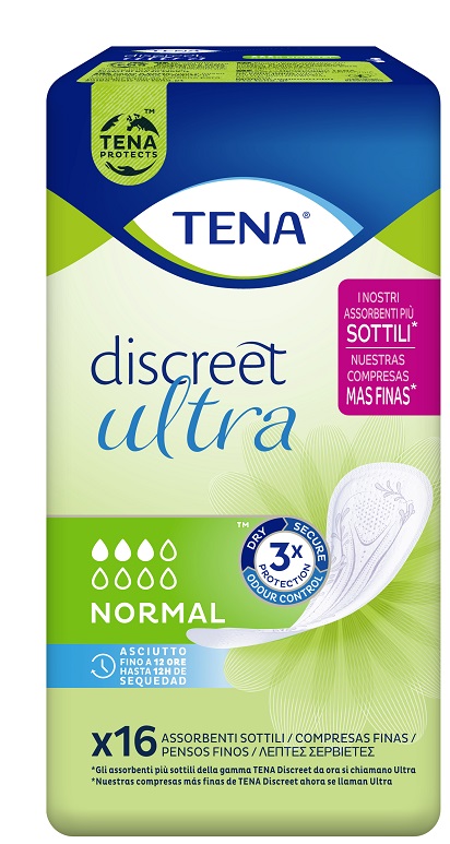 PANNOLONE SAGOMATO TENA DISCREET ULTRA NORMAL 16 PEZZI - farmachicca