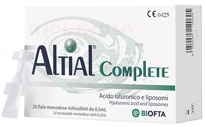 SOLUZIONE OFTALMICA LUBRIFICANTE ALTIAL COMPLETE 4 STRIP DA 5 FLACONI DA 0,5 ML - farmachicca