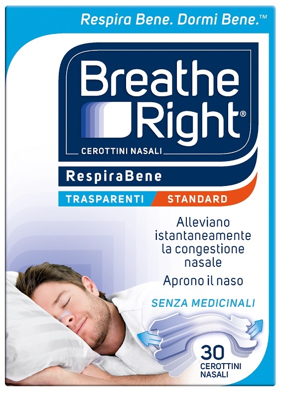 CEROTTI NASALI BREATHE RIGHT TRASPARENTI 30 PEZZI - farmachicca