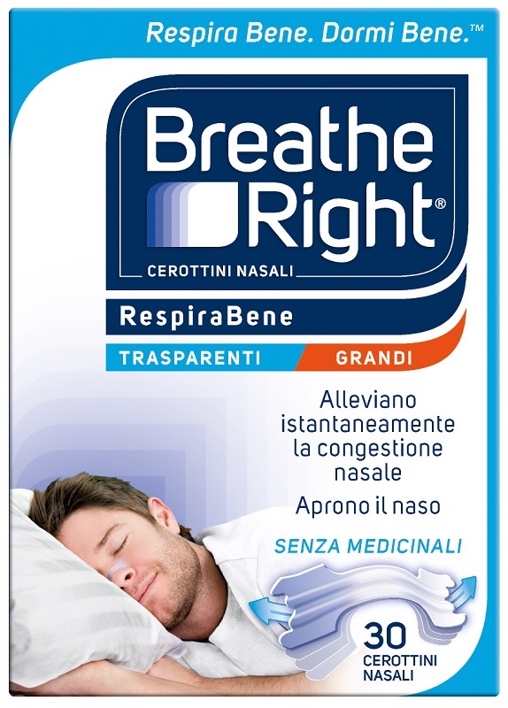 CEROTTI NASALI BREATHE RIGHT TRASPARENTI GRANDI 30 PEZZI - farmachicca