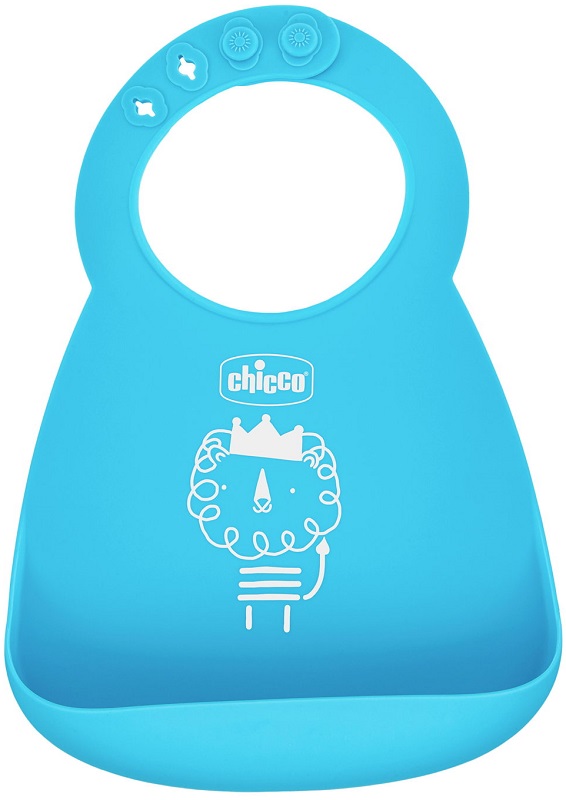 CHICCO BAVAGLIA SILICONE AZZURRO - farmachicca