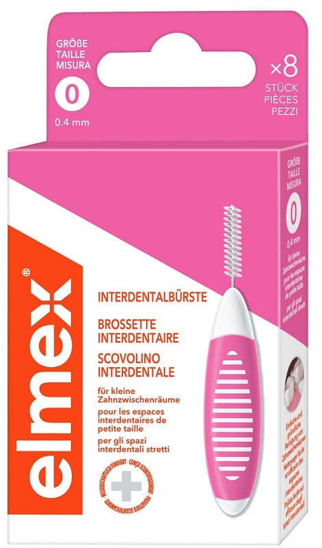 ELMEX INTERDENTAL BRUSH PINK 0,4MM 8 PEZZI - farmachicca