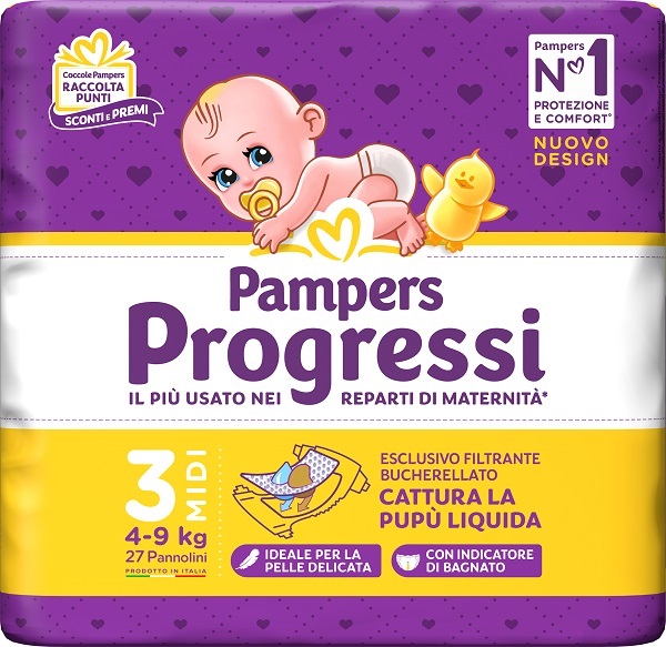 PAMPERS PROGRESSI MIDI 27 PEZZI - farmachicca
