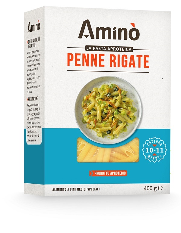 AMINO' LA PASTA APROTEICA PENNE RIGATE 400 G - farmachicca