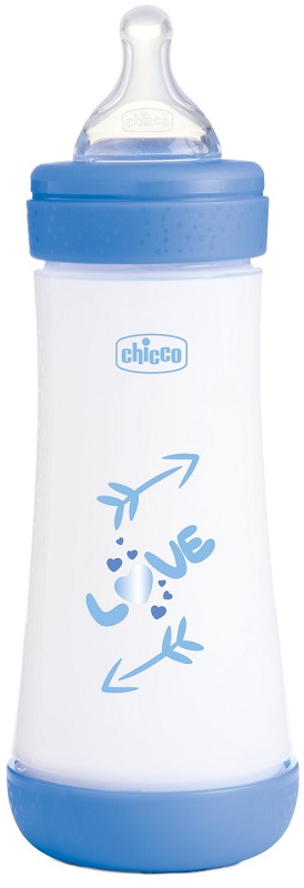 CHICCO BIBERON P5 300ML FAST SILICONE BOY - farmachicca