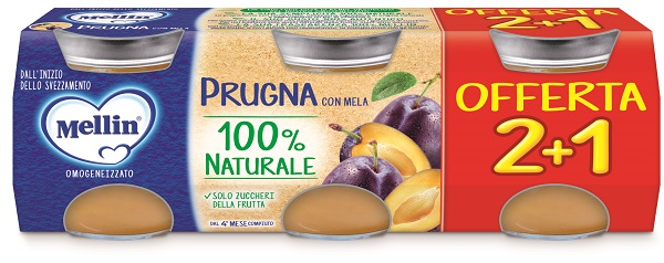 MELLIN OMOGENEIZZATO PRUGNA 3 PEZZI DA 100 G - farmachicca