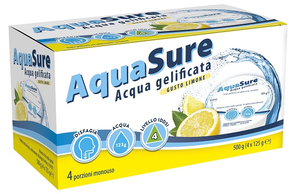 AQUASURE ACQUA GELIFICATA LIMONE EDULCORATA MULTIPACK 4 PEZZI DA 125 G - farmachicca