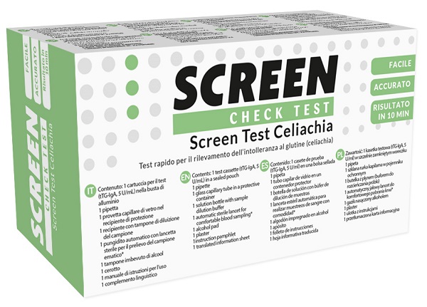 SCREEN TEST RAPIDO SCREEN TEST CELIACHIA PER RILEVAZIONE INTOLLERANZA GLUTINE 1 PEZZO - farmachicca