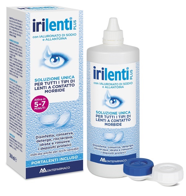 SOLUZIONE UNICA PER LENTI A CONTATTO IRILENTI 360 ML + PORTALENTI - farmachicca