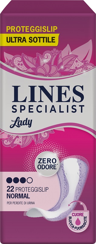 PROTEGGISLIP PER INCONTINENZA URINARIA LINES SPECIALIST LADY LIGHT NORMAL ULTRA SOTTILE 22 PEZZI - farmachicca