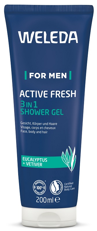 WELEDA FOR MEN ACTIVE FRESH 3IN1 SHOWER GEL 200 ML - farmachicca