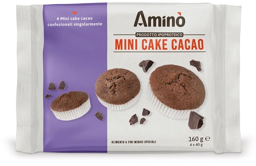 AMINO' MINI CAKE CACAO 4 PEZZI DA 40 G - farmachicca