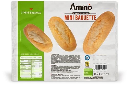 AMINO' MINI BAGUETTE 3 PEZZI DA 50 G - farmachicca
