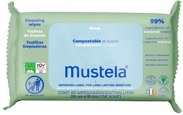 MUSTELA SALVIETTE COMPOSTABILI PROFUMATE 60 PEZZI - farmachicca