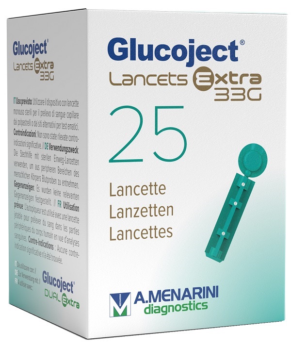 LANCETTA PUNGIDITO GLUCOJET EXTRA GAUGE 33 25 PEZZI - farmachicca