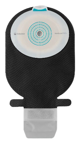 SACCA ILEOSTOMIA SENSURA MIO PIANO RIVESTIMENTO NERO APERTURA ISPEZIONABILE MAXI W/W FORO RITAGLIABILE 10-55 30 PEZZI - farmachicca