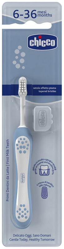 CHICCO SPAZZOLINO 6 MESI+ AZZURRO - farmachicca