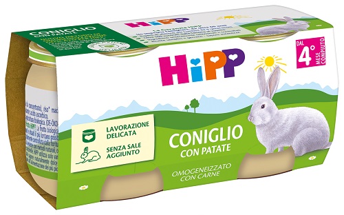 HIPP OMOGENEIZZATO CONIGLIO CON PATATE 2 PEZZI DA 80 G - farmachicca