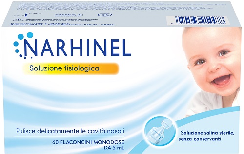 SOLUZIONE FISIOLOGICA PER ASPIRATORE NASALE NARHINEL 60 FLACONCINI DA 5 ML - farmachicca