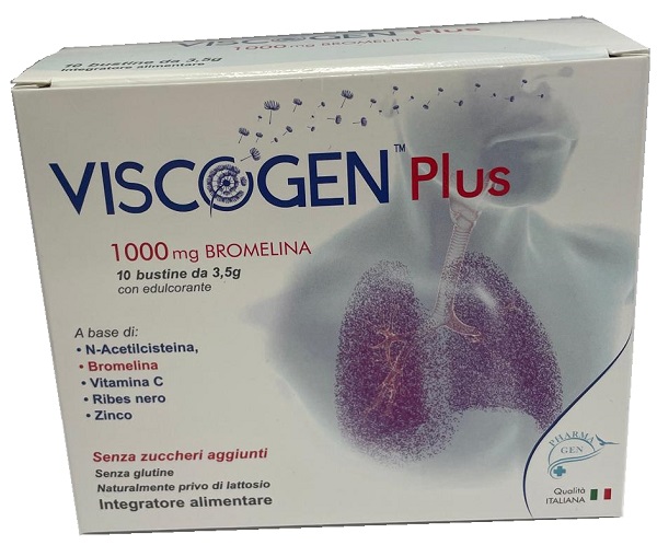 VISCOGEN PLUS 10 BUSTINE DA 3,5 G SENZA GLUTINE NATURALMENTE PRIVO DI LATTOSIO CON EDULCORANTE - farmachicca