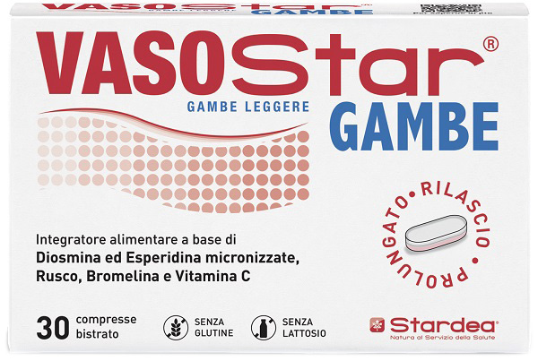 VASOSTAR GAMBE 30 COMPRESSE BISTRATO SENZA GLUTINE SENZA LATTOSIO - farmachicca